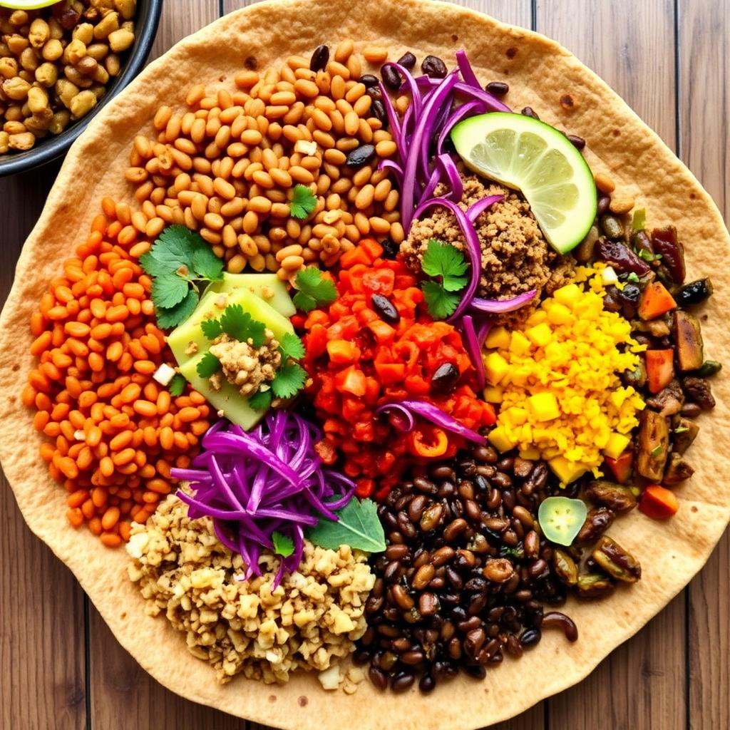 Traditional Ethiopian Beyaynetu buffet